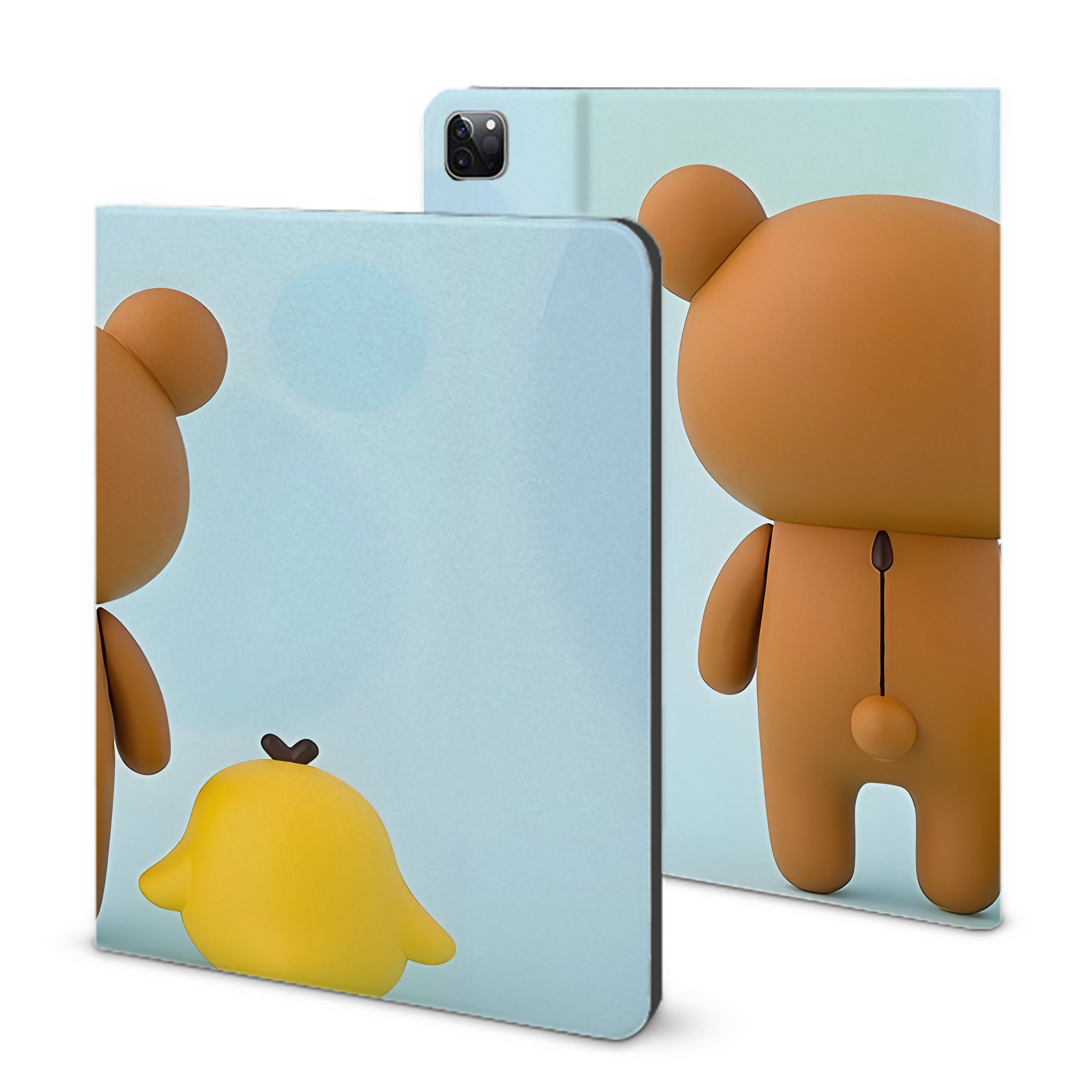 （画像用） リラックマ リラックマ キイロイトリ Rilakkuma Korilakkuma Kiiroitori IPad ケース ブック型 PUレザー TPU 耐衝撃 軽量 薄型 ペン収納なし 全面保護 IPad 各モデル対応